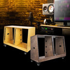Sound Town DIY 2 x 12U Slanted Studio Rack with Solid Baltic Birch Plywood, Casters, Golden Oak for Recording Room, Home Studio (SDRK-D12T)
