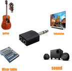 Sairps 1/4 Audio Splitter TRS Stereo Plug Interconnect Audio One Male 6.35mm(1/4 inch) and Two Females 6.35mm(1/4Inch) Adapter Splitter-2pcs