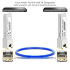 OPSTRAN 1000BASE-T SFP RJ45 Copper Transceiver Module Compatible with Cisco Meraki MA-SFP-1GB-TX 100m Cat5e/6 10 Pack