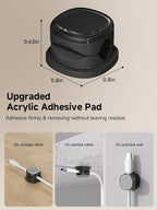 9 Pack Cord Organizer, Spring Cable Management, Adhesive Cute Cable Holder Clips, Phone Charger Wire Keeper for Desk Nightstand Car Office (9-Pack Black)