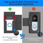 Anti Theft Ring Doorbell Mount, All Metal Ring Camera Door Mount Upgrade with Charging Port, No Drill Ring Doorbell Holder for Home Apartment Door, Compatible with Ring / Blink Video Doorbell