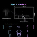 SANSUI Monitor 24 inch 100Hz Computer Monitor丨FHD 1080P PC Monitor丨HDMI丨FreeSync丨HDR丨Earphone Jack丨 Ergonomic Tilt for Home and Office