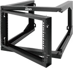 Tecmojo 6U Wall Mount Server Rack Swing Gate, 19in Computer/AV/Data/IT/Media Equipment, Black, Cold Rolled Steel, 24in Depth, Square&Tapped Holes