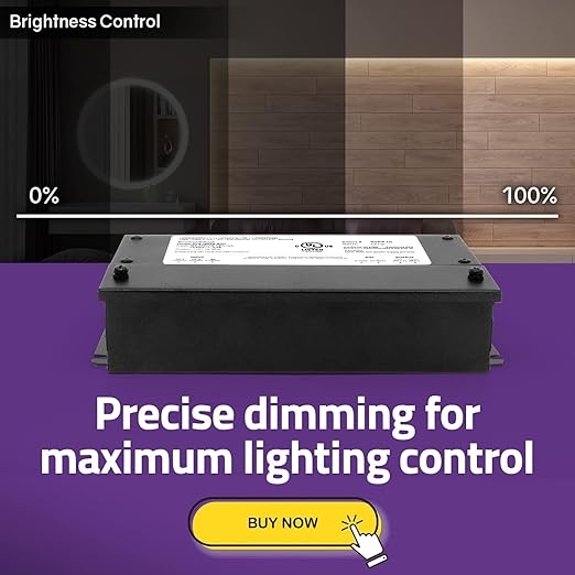 HitLights 300W Dimmable LED Driver, Electronic Transformer, 120V AC to 12V DC Power Supply for LED Strip Light, IP66 Rated, Dimming with TRIAC, 0-10V, 1-10V, Potentiometer, 10V PWM, UL Listed, Class 2