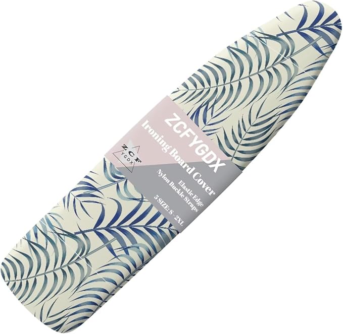 ZCFYGDX Easy Installation 15 x 54 Ironing Board Covers - Hawaiian Palm Leaf Print Elastic Edge & Nylon Buckle Straps Fasteners, Suitable for Most Iron Board, Stain Resistant Protective Cover