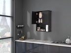 Black Bathroom Wall Cabinet 23x29 inch Wooden Bathroom Medicine Cabinet with 2 Doors and Adjustable Shelf, Wall Mounted Cabinet Over Toilet Storage Cabinet | 2 Doors, Adjustable Shelf, Wall Mounted, Over Toilet Storage