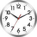 AKCISOT Wall Clock, Modern Small Wall Clocks Battery Operated 8 Inch, Silent Non-Ticking Analog Classic for Office, Home, Bathroom, Kitchen, Bedroom, School(Silver)