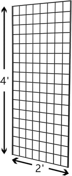 NEESEEYEE Commercial Grade Gridwall Panels – Heavy Duty Grid Panel for Any Retail Display, 2’ Width x 4’ Height, 4 Gridwall Panels Per Carton (Black Finish)