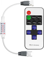 RF Mini Wireless Remote Controller for Single Color 3528 5050 LED Strip Lights, Wireless Remote Control with 2Pin JST Connector, RF LED Strip Light Dimmer