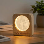 Yijhpbc Custom 3D Crystal Photo Night Light Personalized Photo Crystal Ball Engraved Picture Lamp with Wood Base Memorial Gift for Pets Family Couple Birthday Valentine's Day (Style 4)
