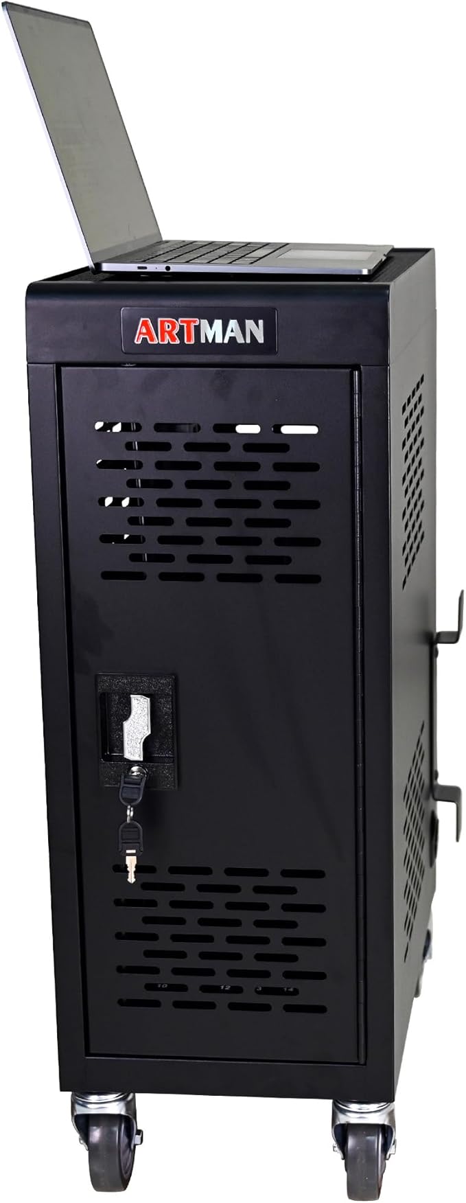 16 Device Mobile Charging Station for Laptops/Tablets/iPads/Chromebooks,16 Bay Lockable Charging Cabinet with Cable Management & Power Strip Included, Laptop & Tablet Storage Carts,Easy Assembly