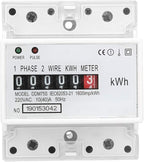 DDM75S Electric Meter, Single Phase 4P Din Rail Energy Meter LED Electricity Power Consumption Wattmeter Energy Meter 10 to 40A