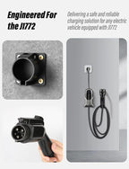 BMZX EV Charger Holder J1772, Wall Mount Kit for Electric Car Charger, SAE J1772 Cable Organizer, Nozzle Holster Dock & J-Hook for Charging Station