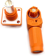 1 Set Battery Energy Storage Connector, 100A High Current Connectors Quick Plug Terminal Orange Right Angle Plug and Socket IP67 Waterproof Power Adapter Crimping 16mm² Wiring (1000V)