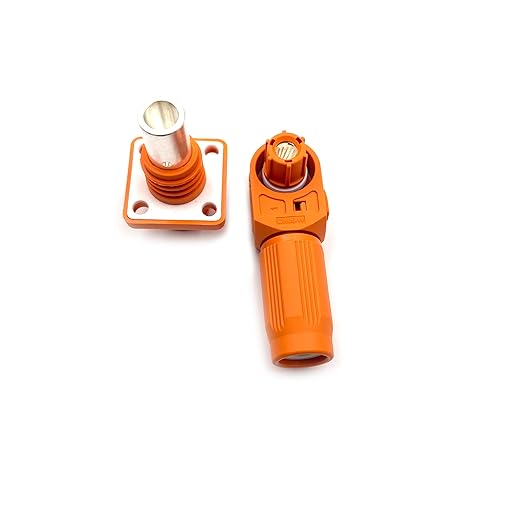 450A Battery Energy Storage Connector, 185mm² High Current Connectors IP67 Waterproof Crimping Wiring Power Adapter Quick Plug Terminal Right Angle Plug and Socket (1500V Black+Orange)