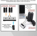 NETMATE 3-Port 3.5mm Stereo Audio Switch, 3.5mm+RCA Audio Switcher 2 Input 1 Output/Audio Splitter Bidirectional Audio Switch with Volume Control Switch Knob for Speaker Headphone