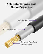 VCELINK RCA Splitter 1 Male to 2 Female Stereo Audio Cable, Gold Plated Dual RCA Female Adapter for Subwoofer, Car Radio, Amplifier, TV, Digital Audio, 2 Pack/0.66FT