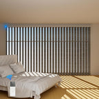 Blindify Motorized Vertical Blinds, Blackout Sliding Door Shades Vertical Shades Remote Control Customize, Coffee