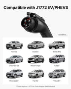 VEVOR Level 2 EV Charger, 40 Amp Adjustable Current, 240V Electric Vehicle Portable Charger with 25 ft Charging Cable, LCD Display, NEMA 14-50P Plug, Plug-in Home Car Charging Station for SAE J1772 EV