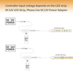 Pandery Remote Dimmer LED Controller Kit, App Control 2.4G RF Wireless Remote Control,DC 5-24V for 3528/2835/5050/COB LED Strip Lights,with Timing Function,Music Mode,(Single Color)