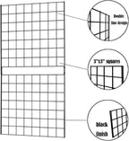 7RiversART Grid Wall Commercial Grade Grid Panels Heavy Duty Panel for Retail Display 2' W x 4' H, Black (Pack of 3) Portable