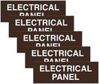 All Quality Basic Electrical Panel Sign - Fire Regulation Safety Compliance Sign - Dark Brown - Small (5 Pack)