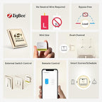 SONOFF MINI Duo-L Zigbee Smart Switch – No Neutral Wire, Zigbee 3.0, Dual Channel, Compact Design, Works with Alexa, Google Home