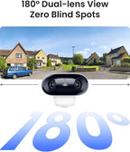 REOLINK Argus 4 Pro 4K Solar Security Cameras Wireless Outdoor, 180° Dual-Lens 8MP Camera for Home Security, ColorX Night Vision, Smart People/Vehicle/Animal Detection, No Subscription, Local Storage