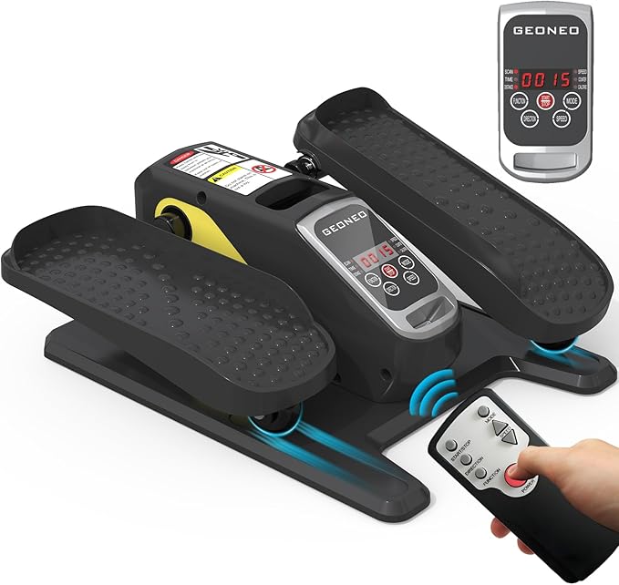 Under Desk Elliptical Machine, Electric Elliptical Exerciser for Senior, Quiet & Small Electric Seated Pedal Exerciser for Home with Display Monitor, Remote Control & 12 Adjustable Speeds