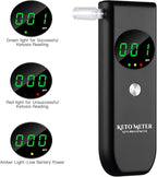 Home Ketosis Breath Analyzer, Professional Ketone Breath Monitoring Meter – High Precision Ketone Monitors Breath Analyzer Ketosis Tester with 10 Mouthpieces for Tracking Your Ketones