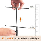 Josmimic Black Necklace Holder Jewelry Organizer Stand – Adjustable Height T‑Bar Jewelry Display with Dark Gray Marble Base, Necklace & Bracelet Holder, Countertop Jewelry Rack