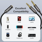 J&D 1/8 Inch TRS Stereo Y Splitter Cable, Gold Plated Copper Shell 3.5mm Female to Dual Male Adapter, Only Suitable for Switching, 3.3 Feet