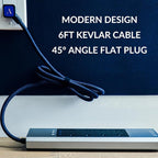 Austere V Series Surge Protector Power Strip, 6 Wide Outlet, 3 USB C & 2 USB A 2.4 amp Ports | 3000 Joules Heavy Duty, EMI/RFI Filtering, 5 Year Component Guarantee