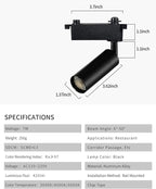 Gpaillumic LED Track Lighting Heads Compatible with H Type 4-Wire Rail Ceiling Spotlight for Indoor Cafe Bar Dining Room Restaurant Lighting