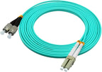 Jeirdus 15Meters 49ft LC to FC Duplex 50/125 10G OM3 Multi-Mode Fiber Optic Cable Jumper Optical Patch Cord LC-FC