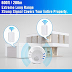 KOOSTONE Wireless Door Chime & Door Bell Chime with Rechargeable Receiver, 55 Tunes, Up to 600ft Range - Magnetic Door Chime Sensor for Home & Business Door Entry Chime Alert (1 Receiver + 2 Sensors)