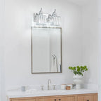 BBLLWJ Modern Bathroom Vanity Light 2-Light Chrome Crystal Light Fixtures Over Mirror for Bathroom Wall Sconce