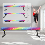 Wesky Adjustable Balance Beam,High and Low Floor Beam Gymnastics Equipment,Professional Gymnastics Beam for Kids Home Training with Foldable Legs