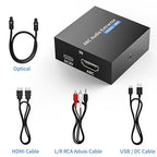 192KHz ARC Audio Extractor, HDMI ARC to Optical Converter, ARC to Optical/Toslink+3.5mm AUX Output, ARC to RCA Audio Converter for TV Amplifier Speaker/Soundbar/Headset