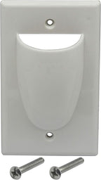 zdyCGTime Bulk Nose Faceplate Wall Plate for Cabling 1 Gang Cable Plate Internal Management Convex Audio Video Cable Pass Through Nose Plate White (2 Pack)