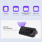 VELATEMOR AI Voice Control Panel, 10 LCD Mechanical Buttons 2.01 Inch Auxiliary Screen, with AI Voice Recognition and One Key Macro, for OS X Smart Home Automation (White)