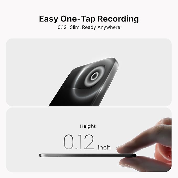 Comulytic Note Pro AI Voice Recorder, Unlimited Transcribe & Summarize, One Tap Recording Device with AI Note Taking, Support 113 Languages, 64GB, Audio Recorder for Calls, Meetings, Lectures, Silver
