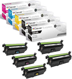 CS Replacement Toner Cartridge Compatible with HP 654X / 654A CF330X Black CF331A Cyan CF333A Magenta CF332A Yellow Color Enterprise M651dn M651n M651xh M680dn M680f 5 Color Set