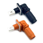 350A Battery Energy Storage Connector, 120mm² High Current Connectors IP67 Waterproof Copper Brand Thread Wiring Power Adapter Quick Plug Terminal Right Angle Plug and Socket (1500V Black+Orange)