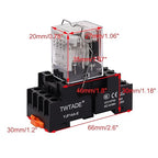 TWTADE AC 110V/120V Relay 5A Electromagnetic Power Coil Relay 14 Pins 4PDT 4NO+4NC HH54P MY4J with Indicator Light & Socket Base -YJ4N-GS
