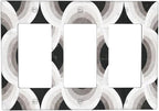 Bvtewkhz Black/White Art Marble 3 Gang Triple Rocker Decorative Light Switch Covers Electrical Faceplate Switch Plates for Bathroom Kitchen Home