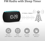 ANJANK Alarm Clock FM Radio with Bluetooth Speaker, Hi-Fi Stereo Sound, 0-100% Dimmer,7 Clolors Night Light, 8 Wake Up Sounds,16-Level Volume, Small Digital Clock with Sleep Timer for Bedroom Bedside