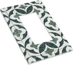 Bvtewkhz Green Luxury Modern Cubic Marble 1 Gang Single Rocker Decorative Light Switch Covers Electrical Faceplate Switch Plates for Bathroom Kitchen Home