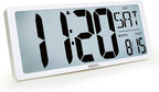 XREXS Large Digital Wall Clock with Backlight, 16.9 Inch Jumbo LCD Screen with Time/Calendar/Temperature Display, Alarm Clocks for Bedroom Home Decor, Count Up & Down Timer (Batteries Included)