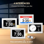 CAZOKASI 8inch Extra Large Impaired Vision Digital Alarm Clock with Day and Time for Elderly Calendar Clock Auto Dimmable Clock